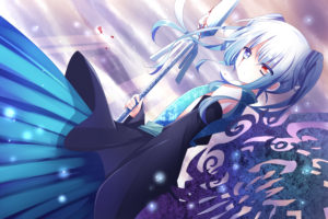 bicolored, Eyes, Blood, Blue, Hair, Japanese, Clothes, Mishima, Kurone, Original, Spear, Twintails, Weapon