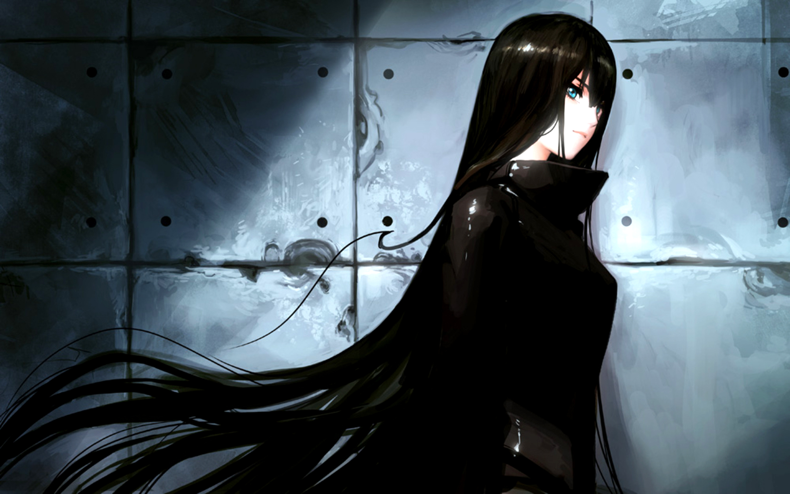 black, Hair, Blue, Eyes, Gothic, Long, Hair, Original, Patipat, Asavasena Wallpaper