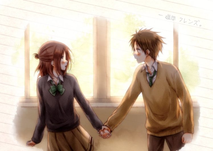 anime, Couple, Love, School, Uniform, Pretty HD Wallpaper Desktop Background