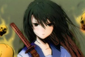black, Hair, Fuyuno, Haruaki, Katana, Original, Red, Eyes, Sword, Weapon