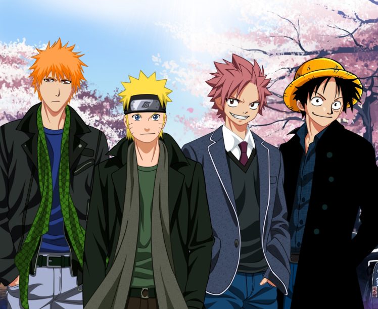 anime, Series, Naruto, Bleach, Fairy, Tail, One, Piece, Charcters, Boys HD Wallpaper Desktop Background