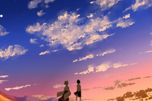 clouds, Hutotomomo, Inubashiri, Momiji, Landscape, Scenic, Shameimaru, Aya, Sky, Sunset, Touhou