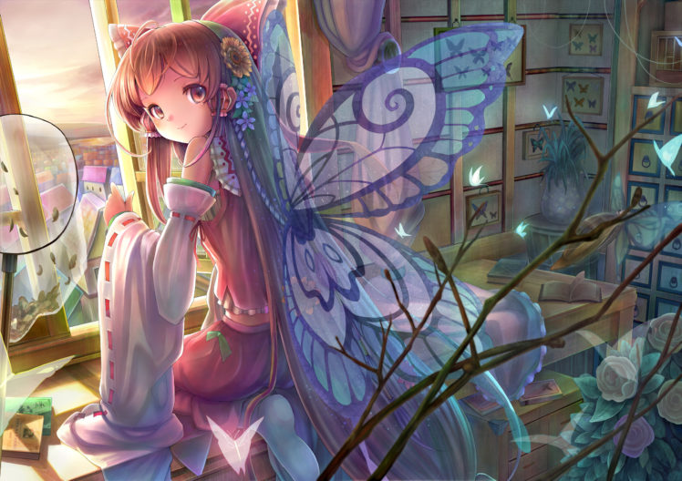 hakurei, Reimu, Sanntouhei, Tagme, Touhou, Wings HD Wallpaper Desktop Background