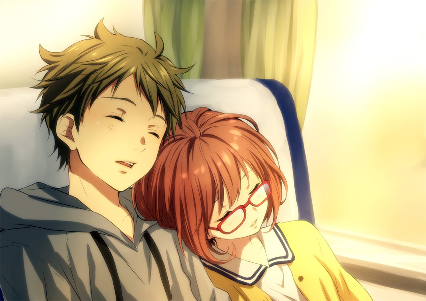 anime, Series, Couple, Sleep, Girl, Boy Wallpaper