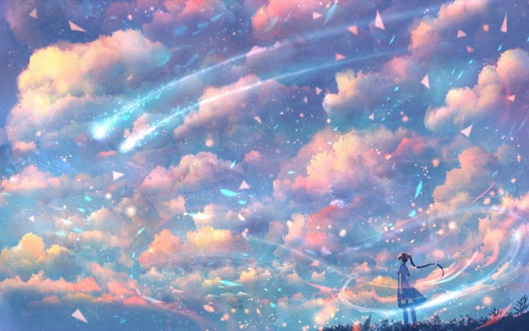 bou, Nin, Clouds, Long, Hair, Original, Scenic, Sky HD Wallpaper Desktop Background