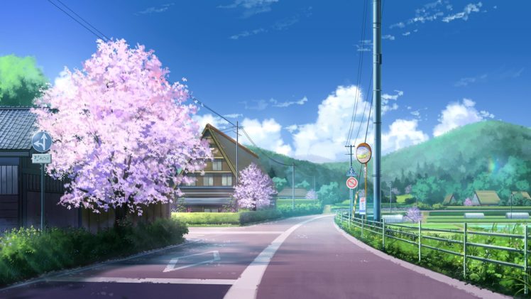 building, Cherry, Blossoms, Clouds, Landscape, Niko, P, Nobody, Original, Scenic, Sky, Tree HD Wallpaper Desktop Background