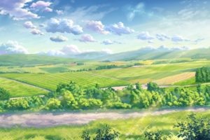 clouds, Grass, Landscape, Leaves, Nobody, Original, Scenic, Sky, Yuuko san