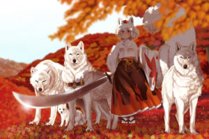 animal, Ears, Bon,  rump , Inubashiri, Momiji, Sword, Touhou, Weapon, White, Hair, Wolf