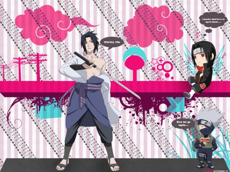 hatake, Kakashi, Naruto, Uchiha, Itachi, Uchiha, Sasuke HD Wallpaper Desktop Background