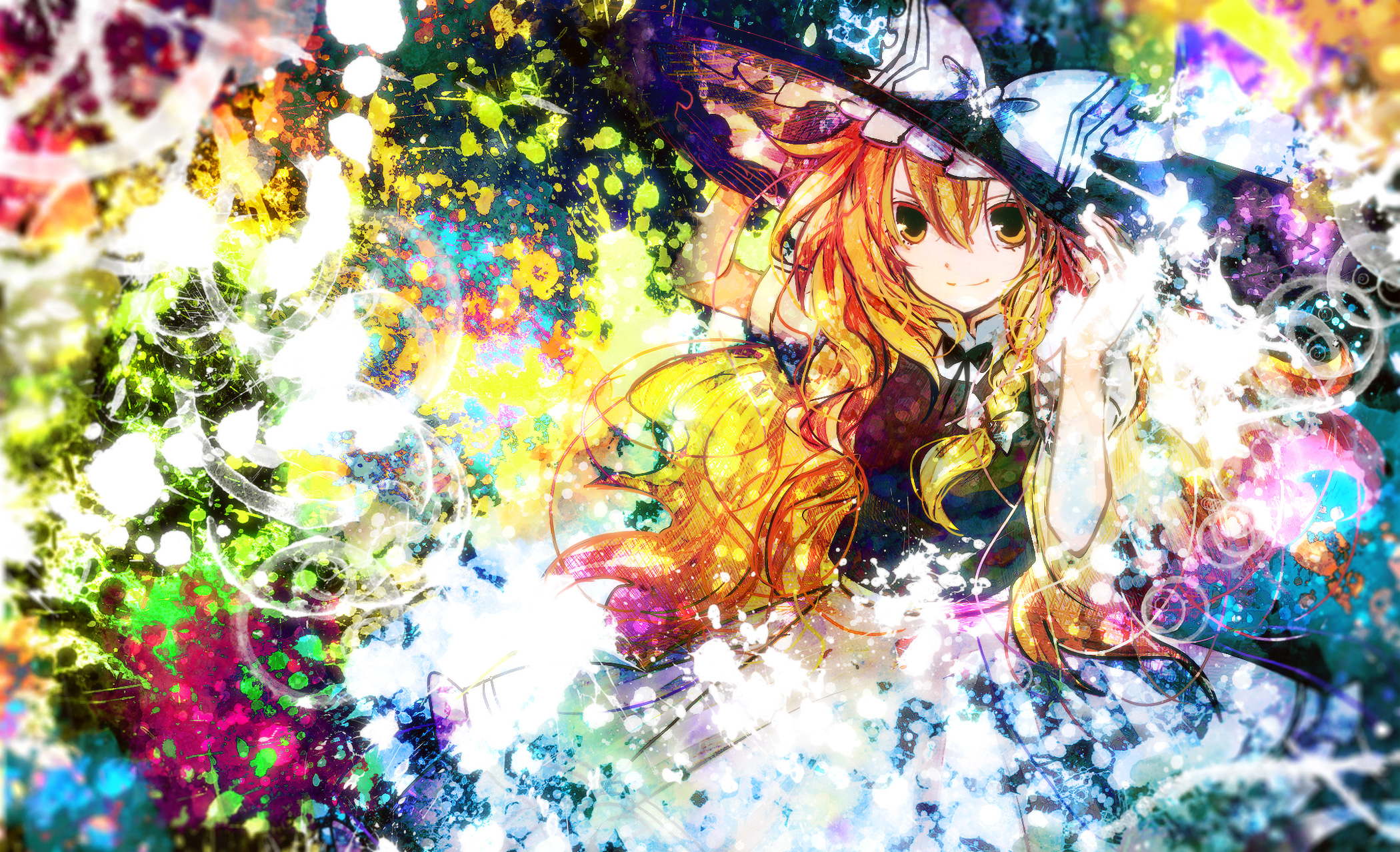 kirisame, Marisa, Sazanami, Shione, Touhou Wallpaper