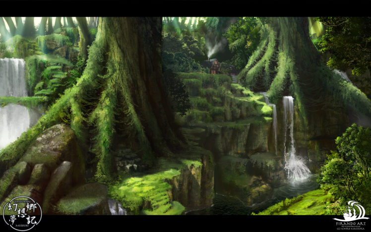 forest, Matsura, Ichirou, Scenic, Touhou, Tree, Water HD Wallpaper Desktop Background