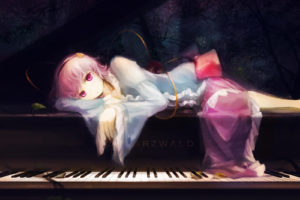 instrument, Jq, Komeiji, Satori, Piano, Pink, Eyes, Pink, Hair, Short, Hair, Touhou