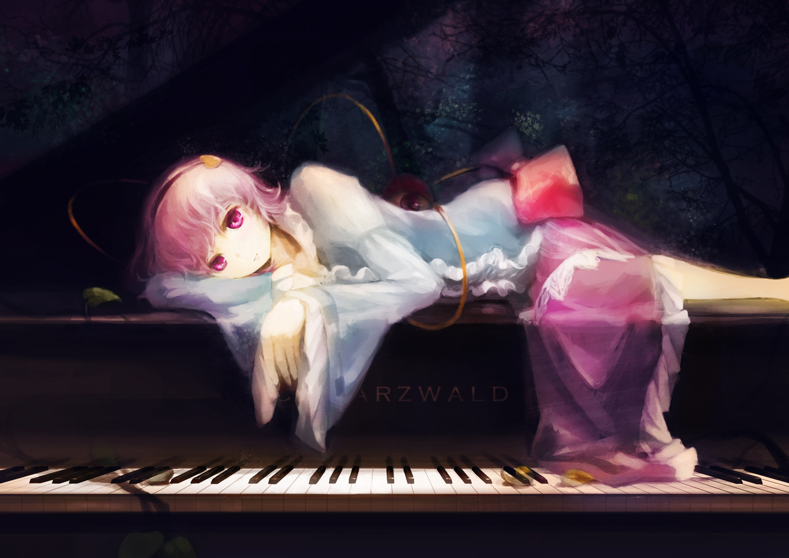 instrument, Jq, Komeiji, Satori, Piano, Pink, Eyes, Pink, Hair, Short, Hair, Touhou Wallpaper