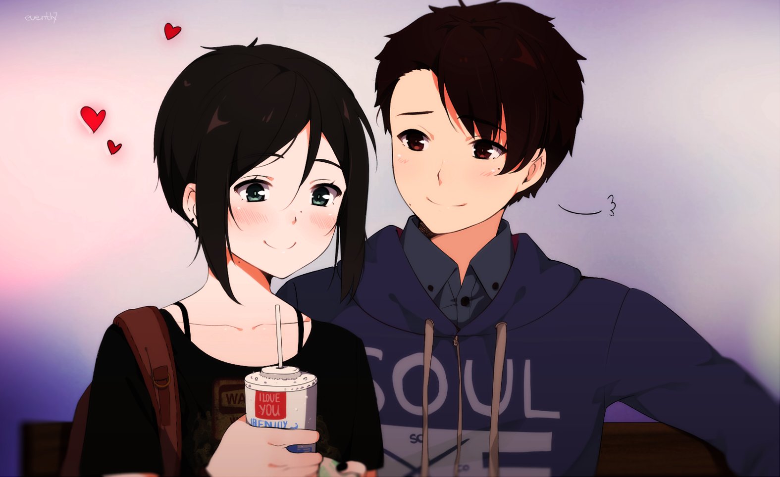 anime, Couple, Love, Cute, Girl, Boy Wallpaper