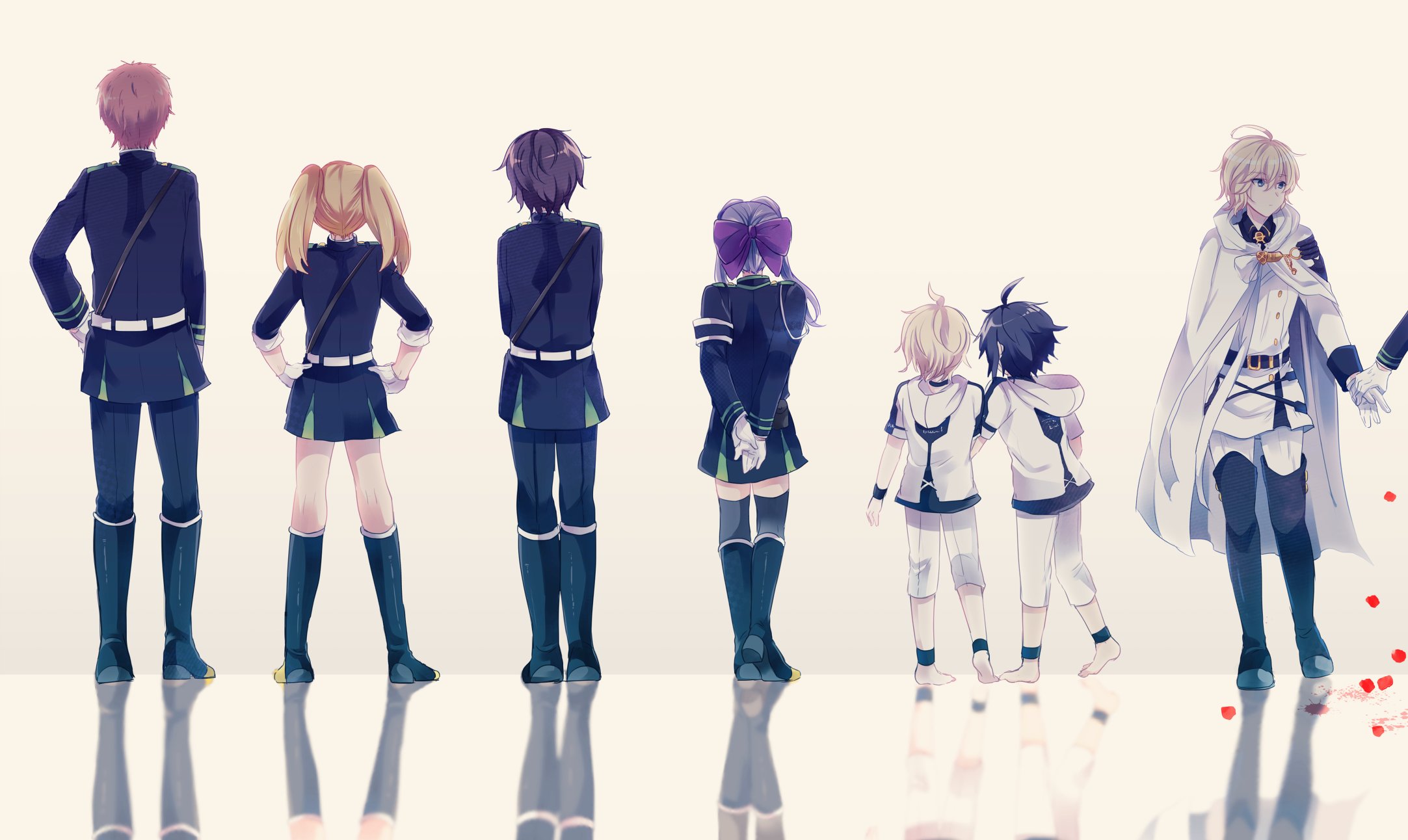 owari, No, Seraph, Kimizuki, Shihou, Sanguu, Mitsuba, Hyakuya, Mikaela, Hiiragi, Shinoa Wallpaper