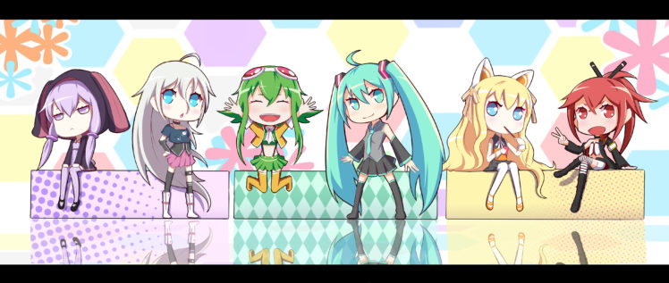 cul, Gumi, Hatsune, Miku, Ia, Paparins, Seeu, Vocaloid, Yuzuki, Yukari HD Wallpaper Desktop Background