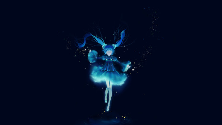blue, Dress, Hatsune, Miku, Tagme, Tagme,  artist , Vocaloid, Water HD Wallpaper Desktop Background
