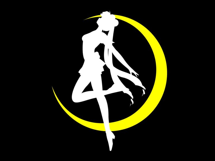 black, Logo, Moon, Sailor, Moon, Silhouette, Tsukino, Usagi HD Wallpaper Desktop Background