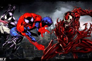 spider man, Venom, Maximum, Carnage, Scrolling, Fighting, Action, Superhero, Spider, Spiderman, 1svmc