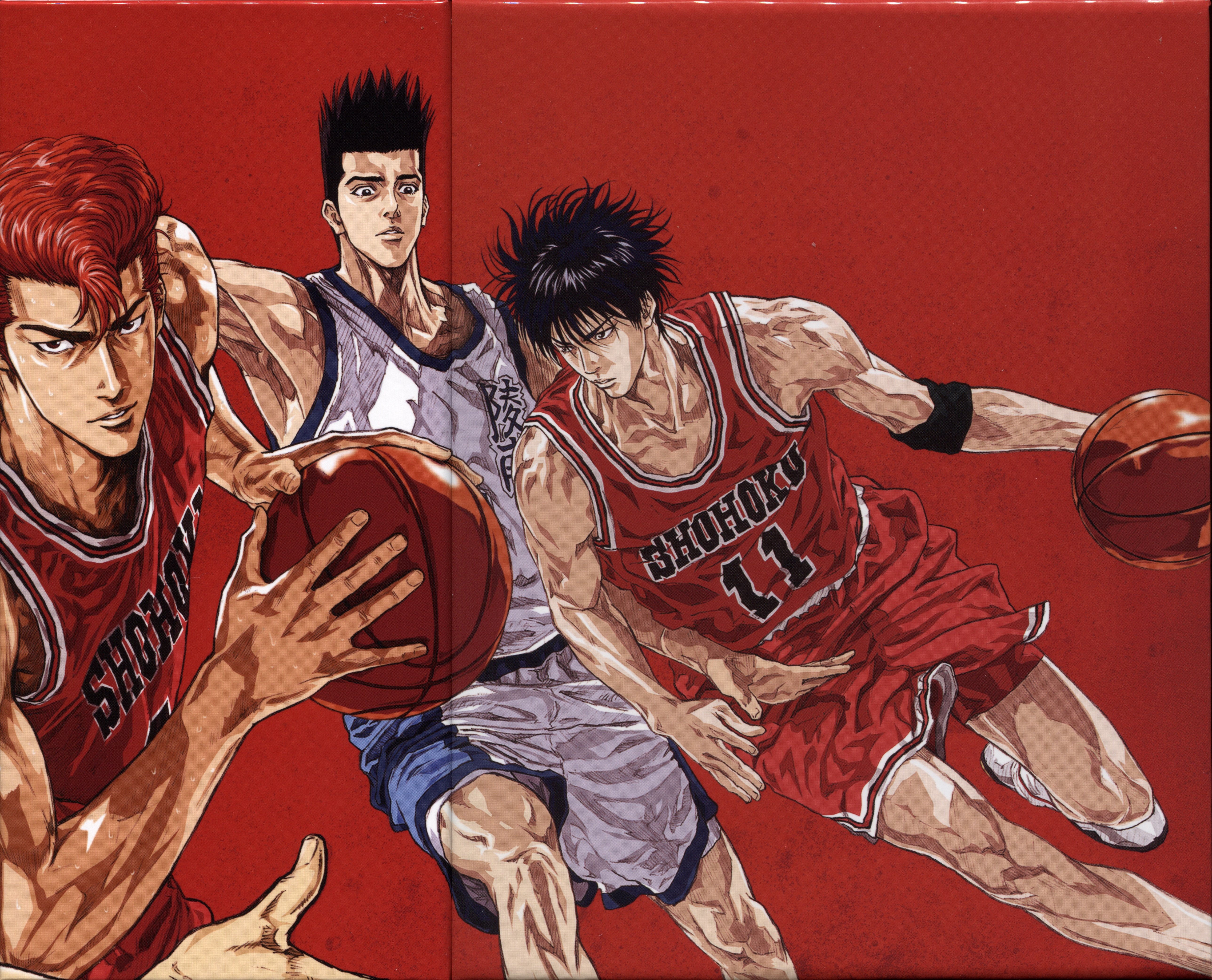 anime, Sports, Basketball, Group, Guys, Slam, Dunk, Series, Hanamichi, Sakuragi, Character, Akira, Sendo Wallpaper