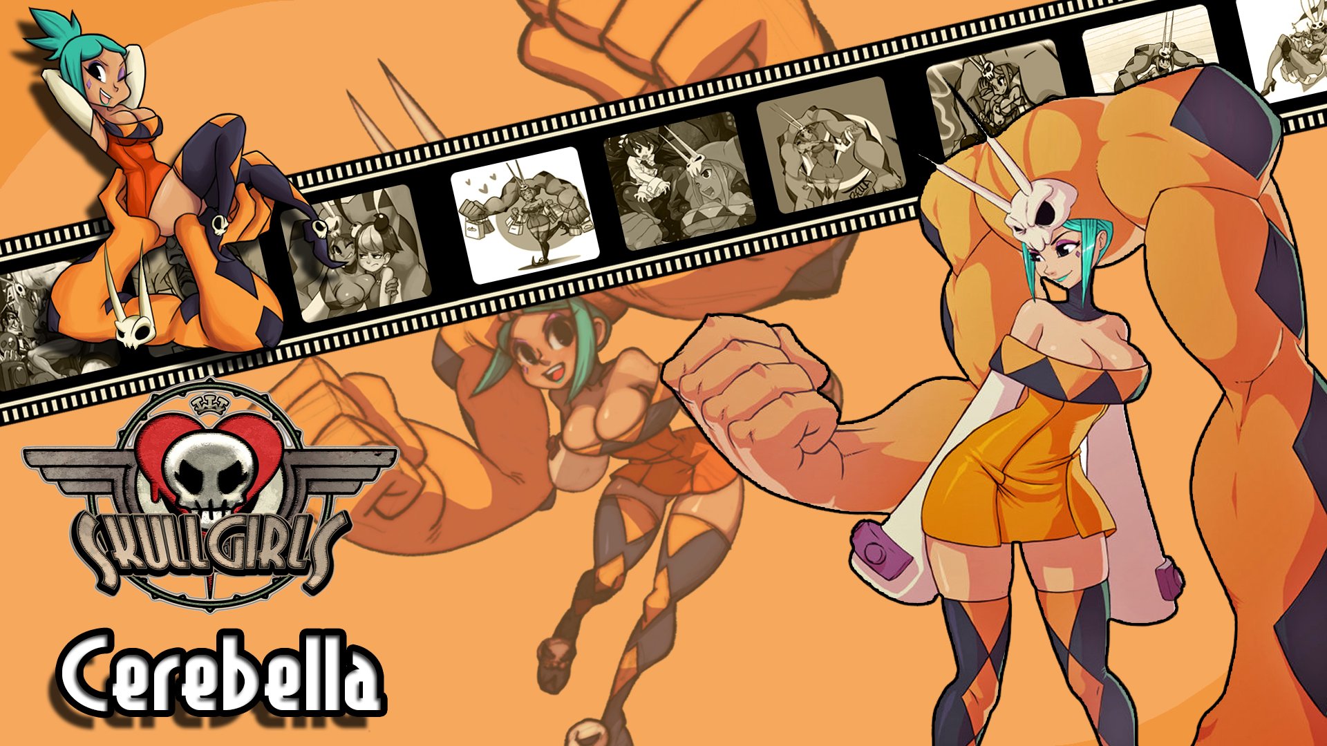 skullgirls, Action, Fighting, Chibi, Girl, Girls, Skull, Warrior, Anime, Mahga, 1sgirls, Disney Wallpaper