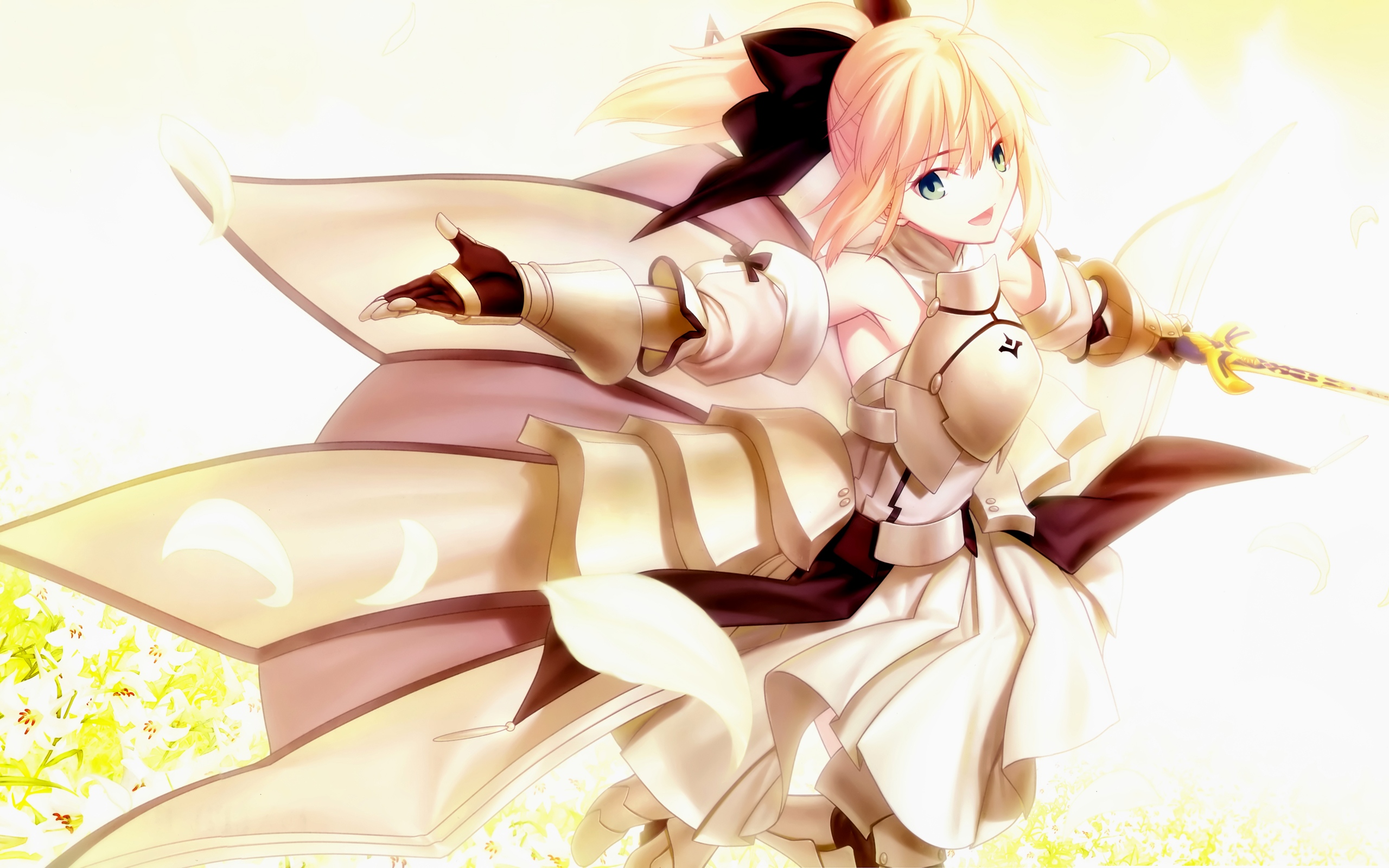 armor, Blonde, Hair, Bow, Dress, Fate, Stay, Night, Fate, Unlimited, Codes, Ponytail, Saber, Lily, Weapon Wallpaper
