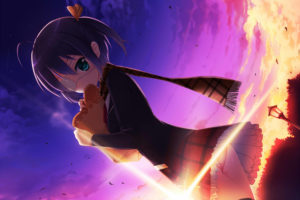 chuunibyou, Demo, Koi, Ga, Shitai , Eyepatch, Food, Kaho, Okashii, Panties, Scarf, Sunset, Takanashi, Rikka, Underwear