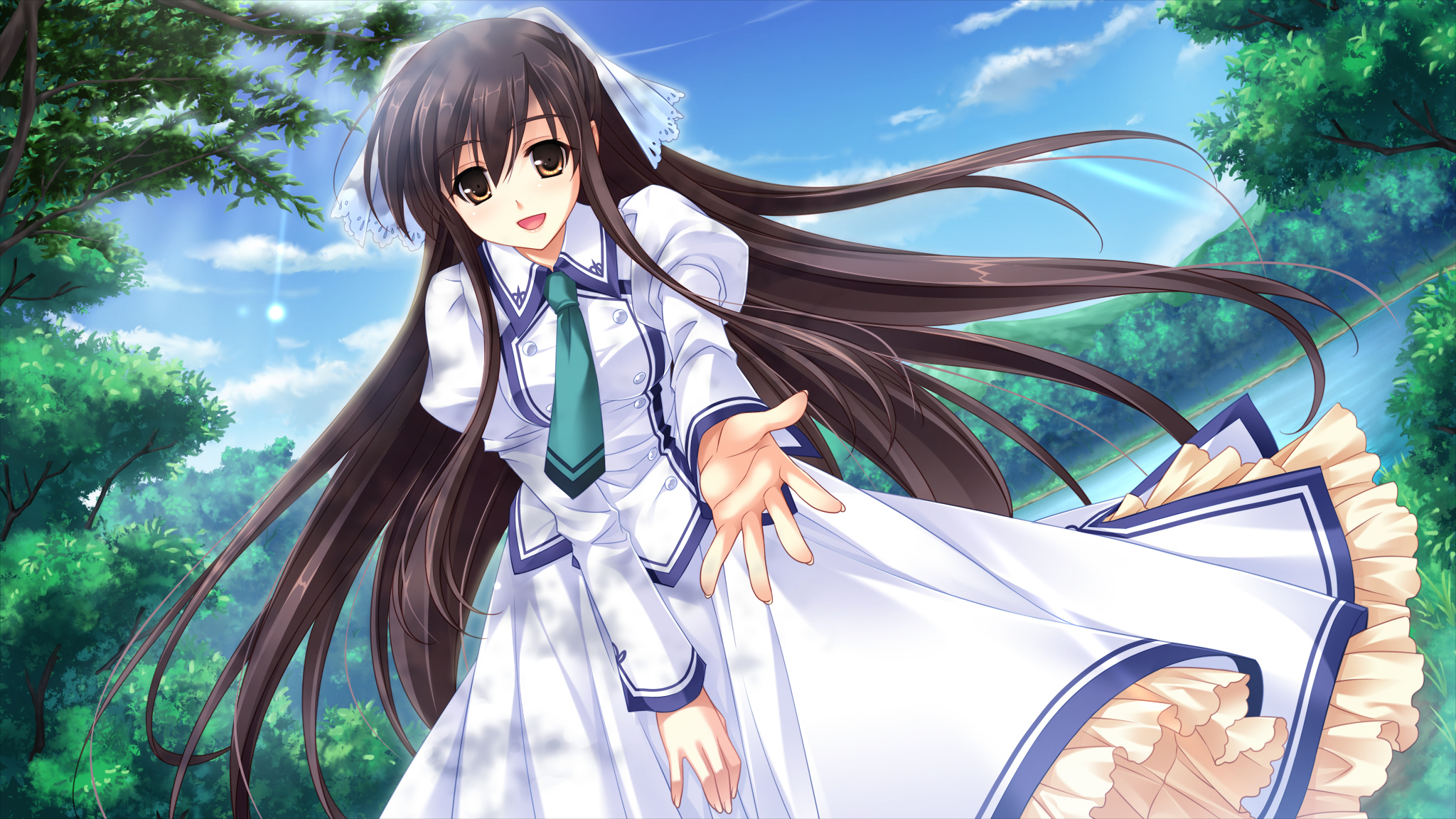 black, Hair, Dress, Game, Cg, Long, Hair, Michiru, midori, No, Umi