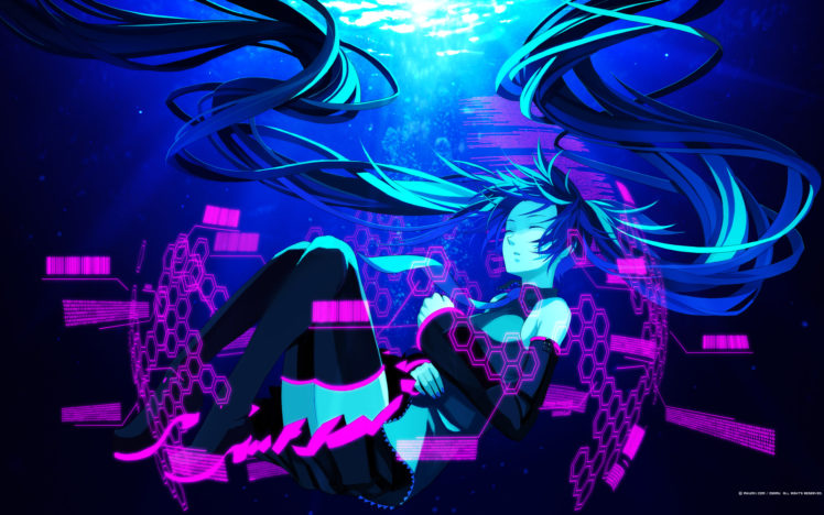hatsune, Miku, Mikumix, Osamu,  pixiv , Underwater, Vocaloid, Water HD Wallpaper Desktop Background