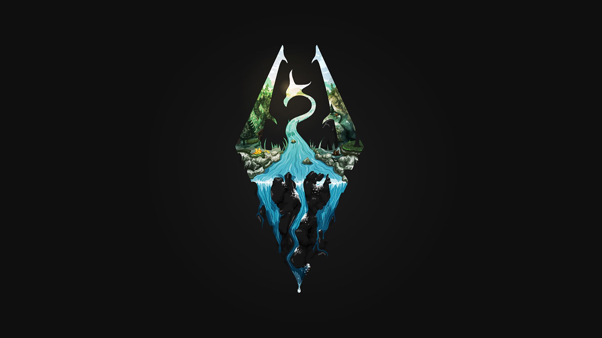 elder Scrolls Skyrim Scenic Logo Wallpapers HD 