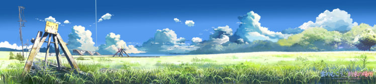 dualscreen, Kumo, No, Mukou, Yakusoku, No, Basho, Scenic, Shinkai, Makoto HD Wallpaper Desktop Background