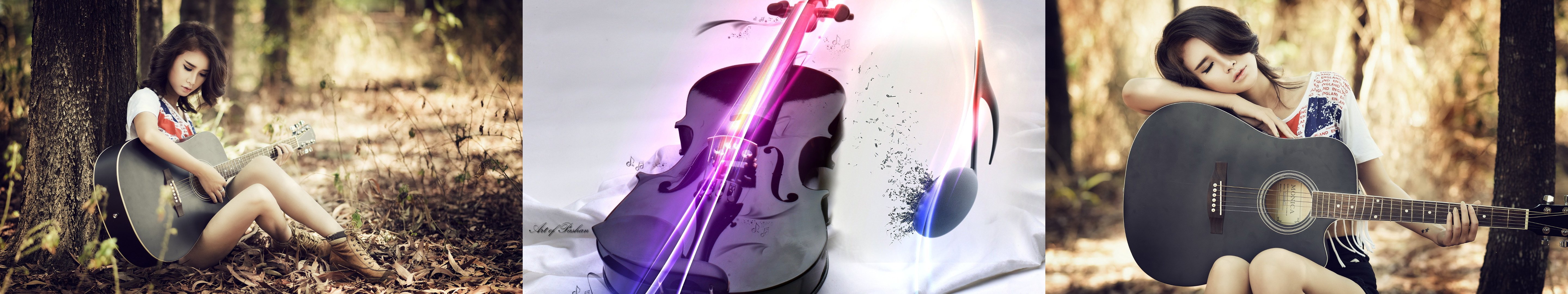 wallpaper, Triple, Monitor, Screen, Multiple, Multi, Music, Musique, Art Wallpaper
