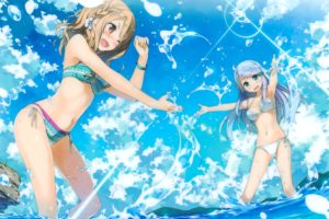 girls, Bikini, Breasts, Cleavage, Imouto, Sae, Ireba, Ii, Kani, Nayuta, Kantoku, Scan, Shirakawa, Miyako, Swimsuit, Water, Wet