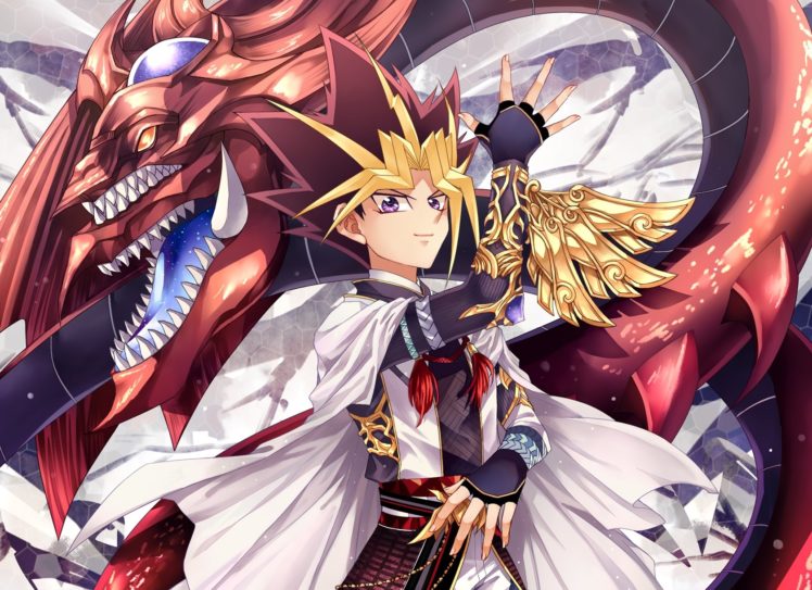 yu gi oh , Duel, Monsters, Yu gi oh , Yami, Yugi, Slifer, The, Sky, Dragon, Looking, Ahead HD Wallpaper Desktop Background