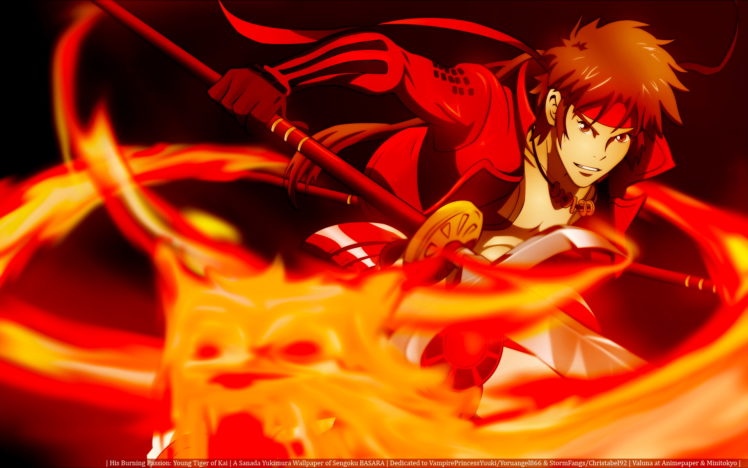 fire, Red, Sanada, Yukimura, Sengoku, Basara, Weapon HD Wallpaper Desktop Background