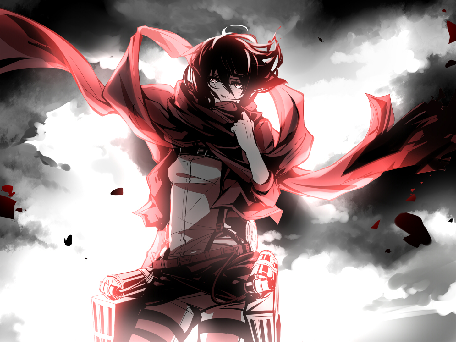 mikasa, Ackerman, Scarf, Shingeki, No, Kyojin Wallpaper