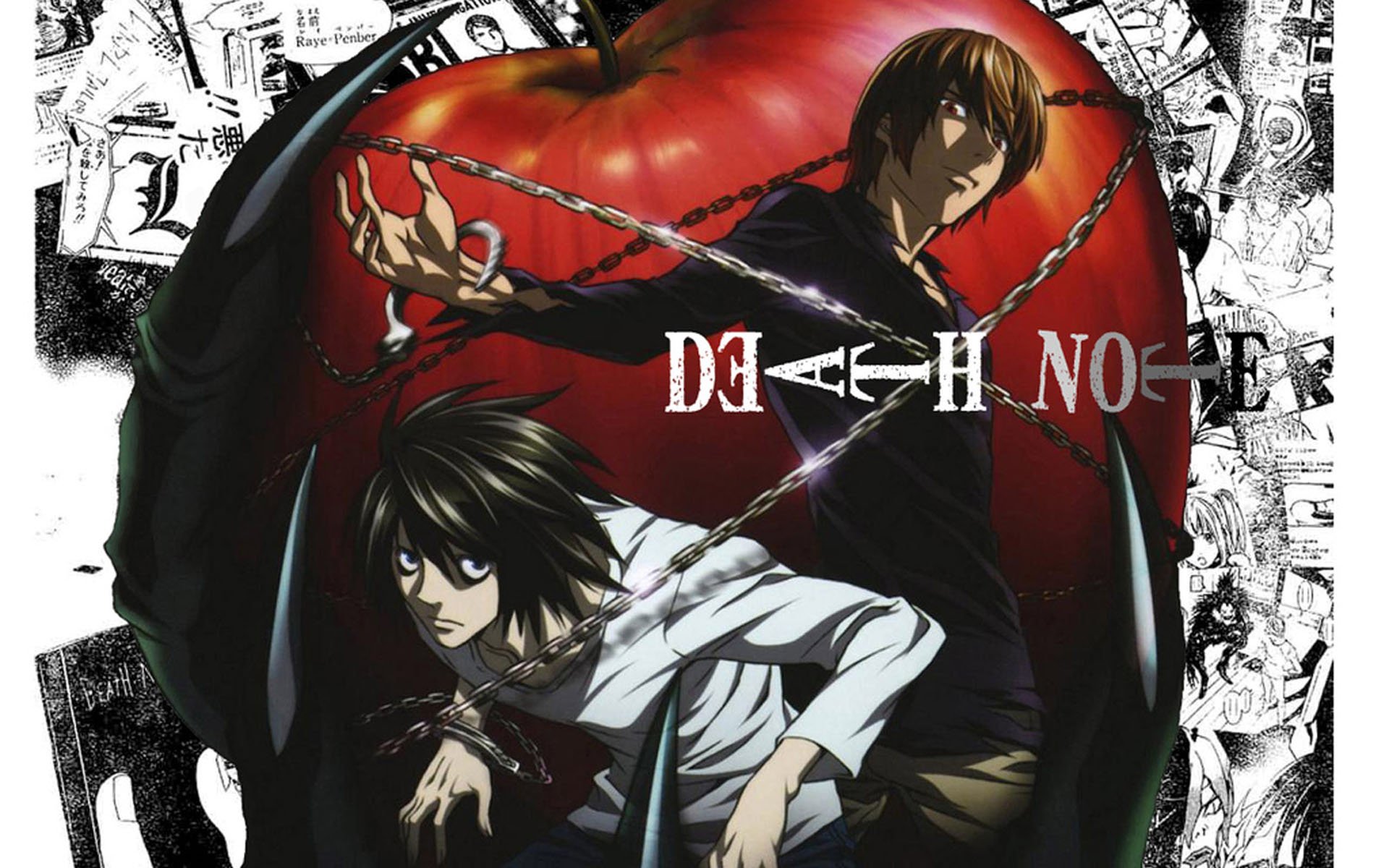 death, Note, Lawliet, And, Light Wallpaper