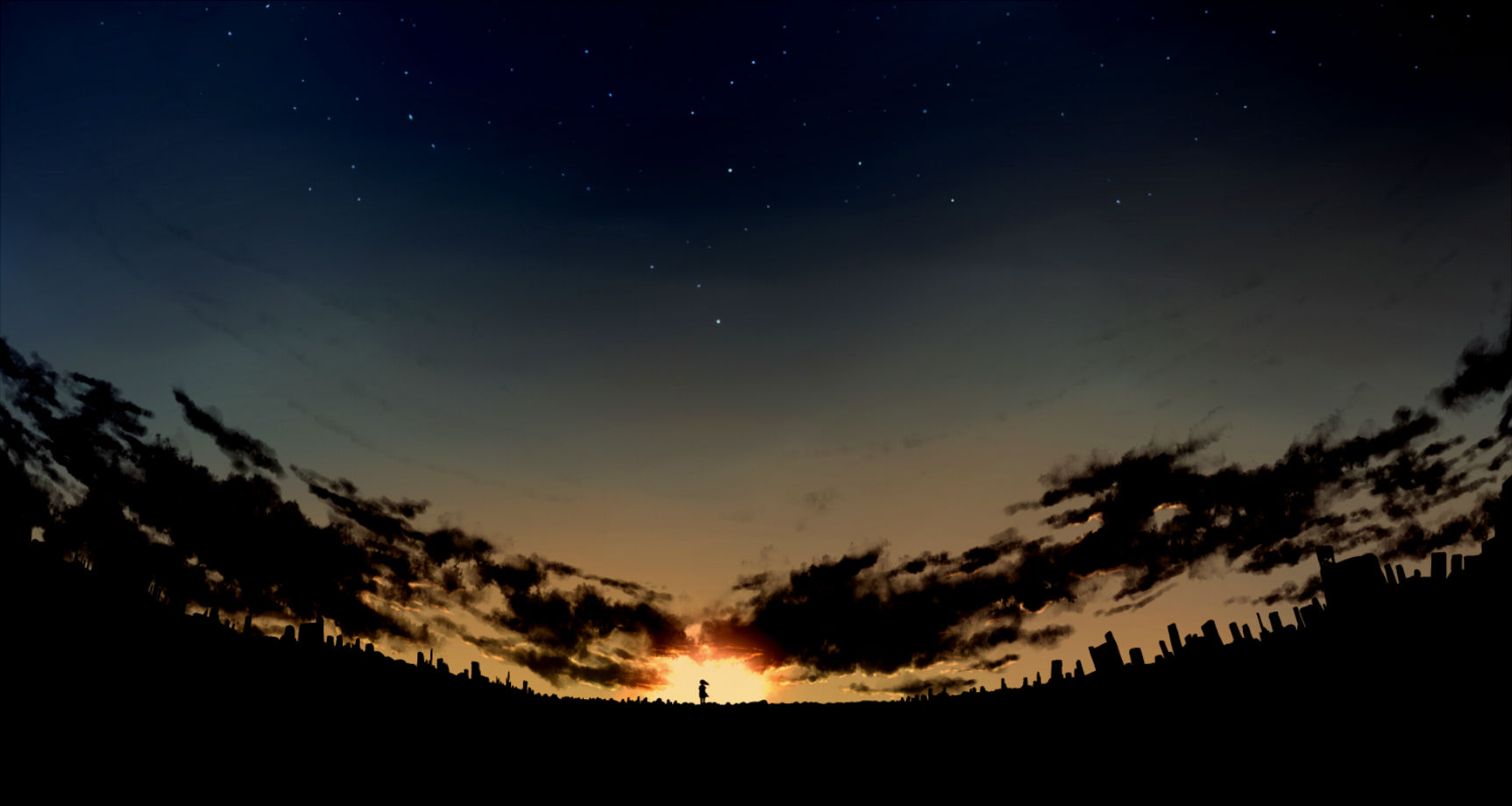 kibunya, 39, Landscape, Original, Scenic, Silhouette, Sky, Stars Wallpaper