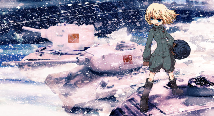 girls, Und, Panzer, Katyusha, Ningen, Plamo, Snow HD Wallpaper Desktop Background