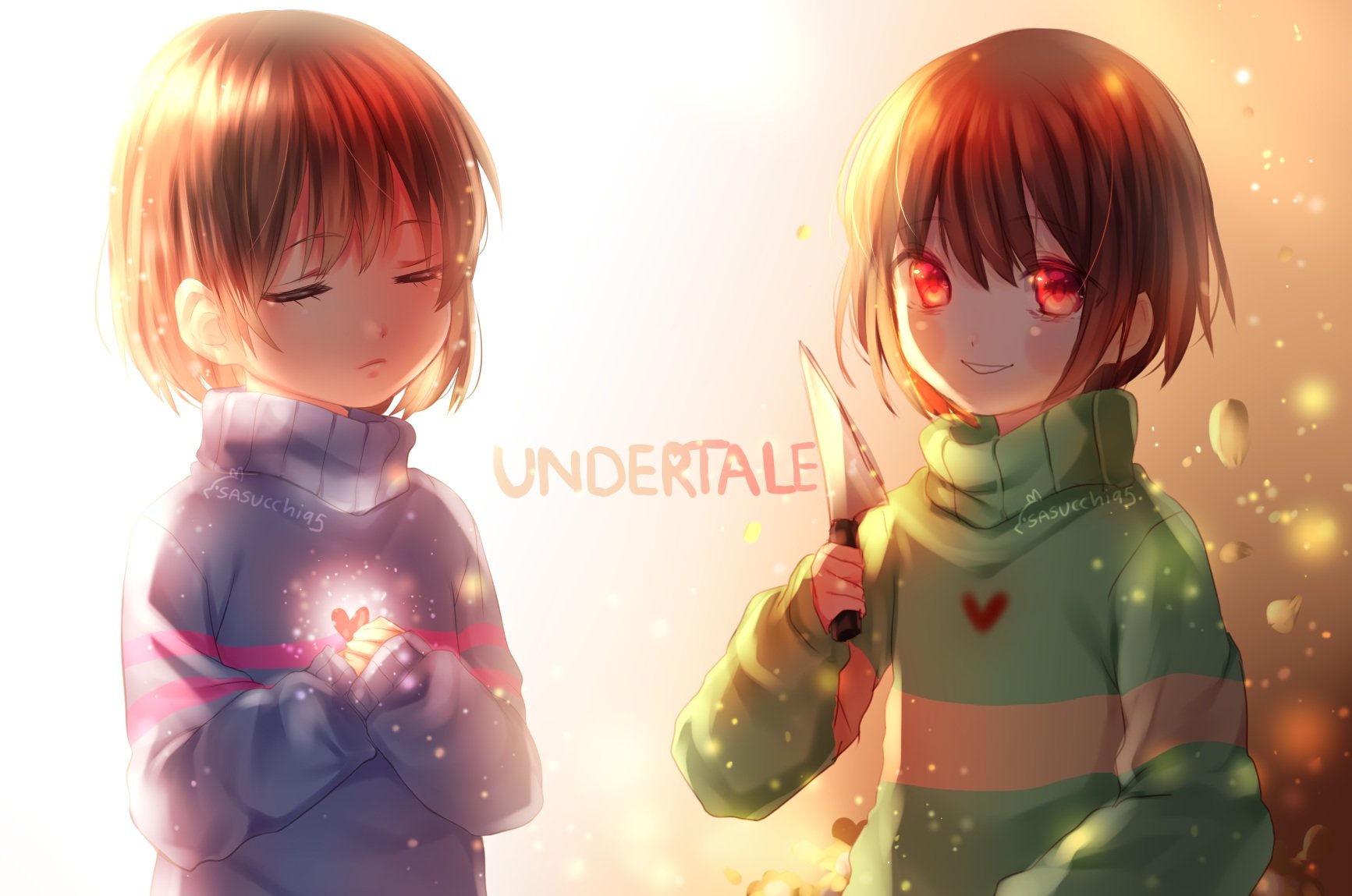 chara,  undertale , Frisk,  undertale , Knife, Sasucchi95, Undertale Wallpaper