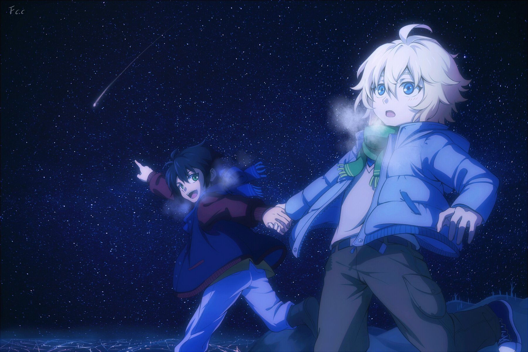 owari, No, Seraph, Hyakuya, Mikaela, Hyakuya, Yuuichirou, Breath, Night, Sky Wallpaper