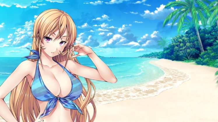 chica, Anime, Manga, Bikini, Playa HD Wallpaper Desktop Background