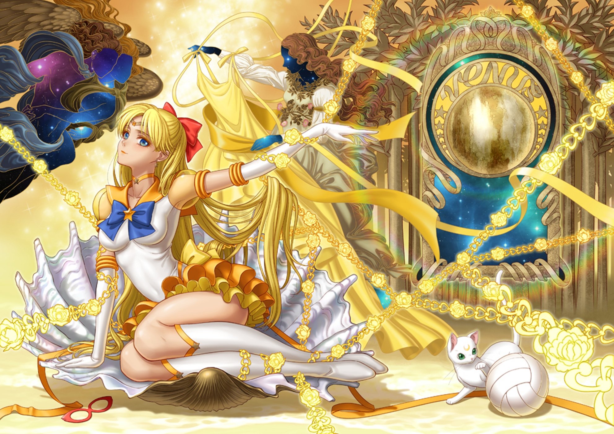 anime, Series, Sailor, Moon, Character, Blonde, Long, Hair, Venus Wallpaper...