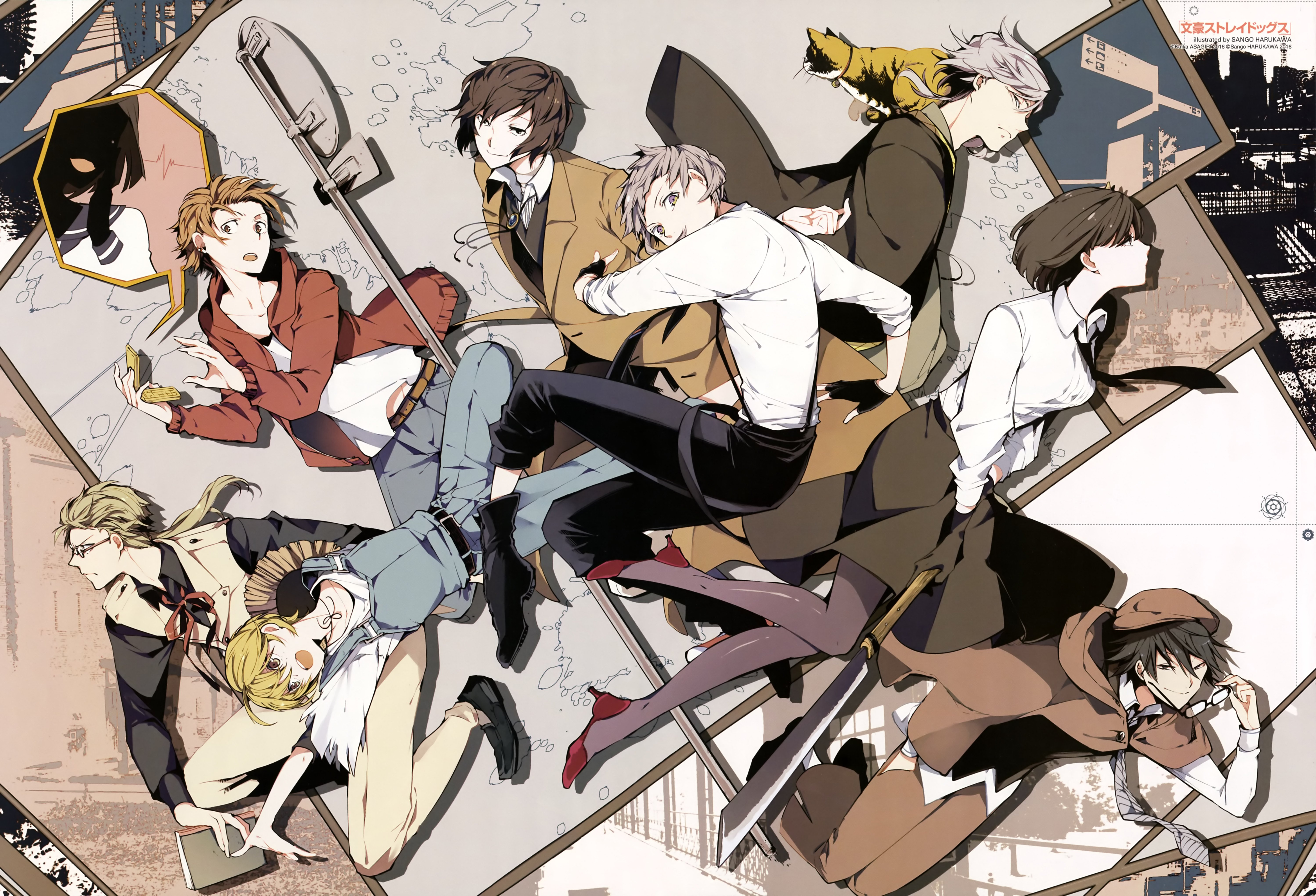 bungou, Stray, Dogs, Dazai, Osamu, Miyazawa, Kenji, Nakajima, Atsushi, Tanizaki, Junichirou Wallpaper
