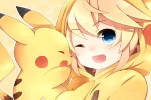 pokemon, Vocaloid, Crossover, Kagamine, Len, Leeannpippisum, Pikachu