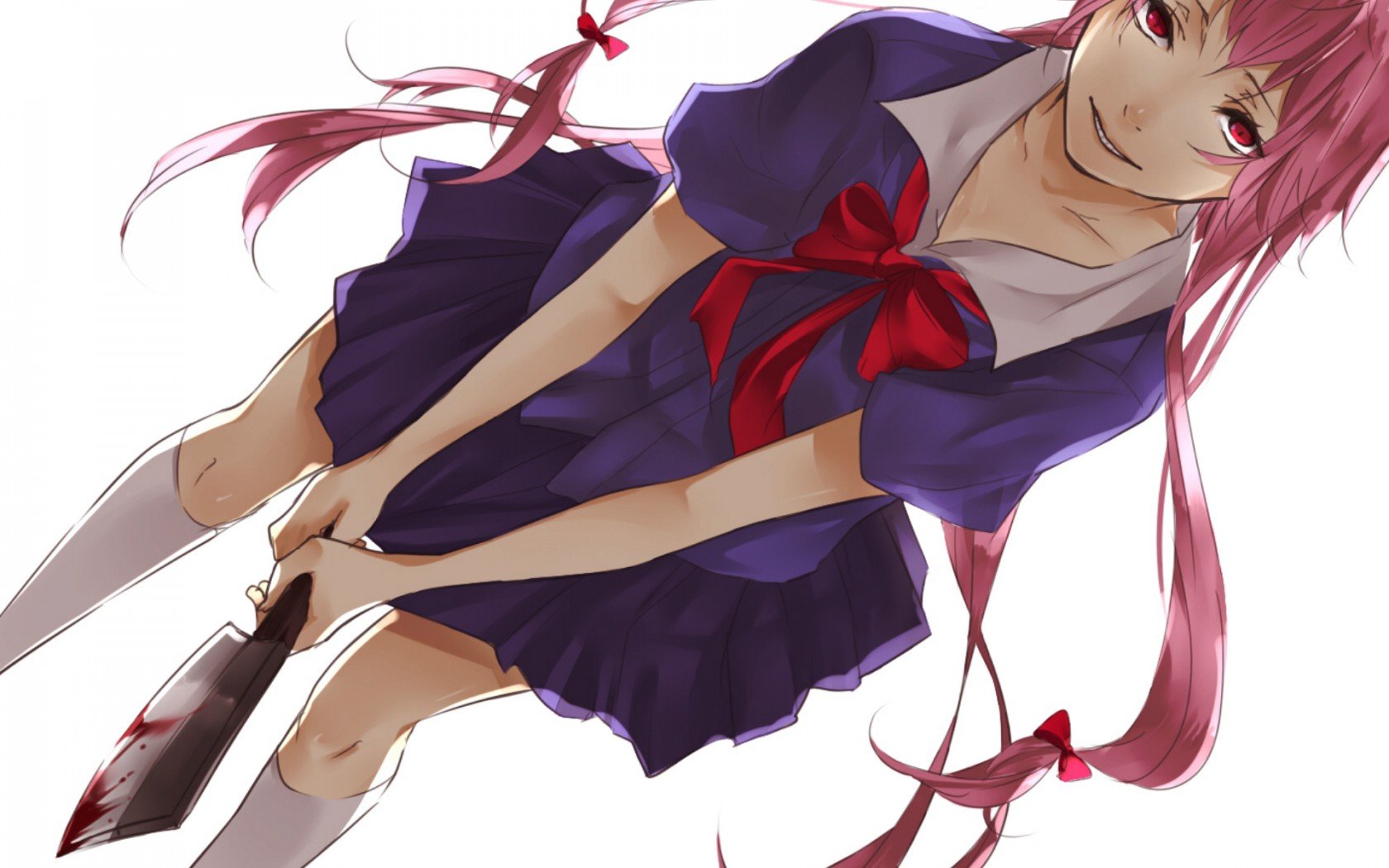 anime, Mirai, Nikki, Gasai, Yuno, Girl, Art, Knife, Dress Wallpaper