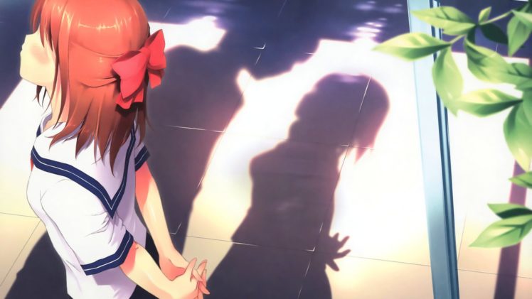bow, Girl, Shape, Shadow, Kiss, Anime HD Wallpaper Desktop Background
