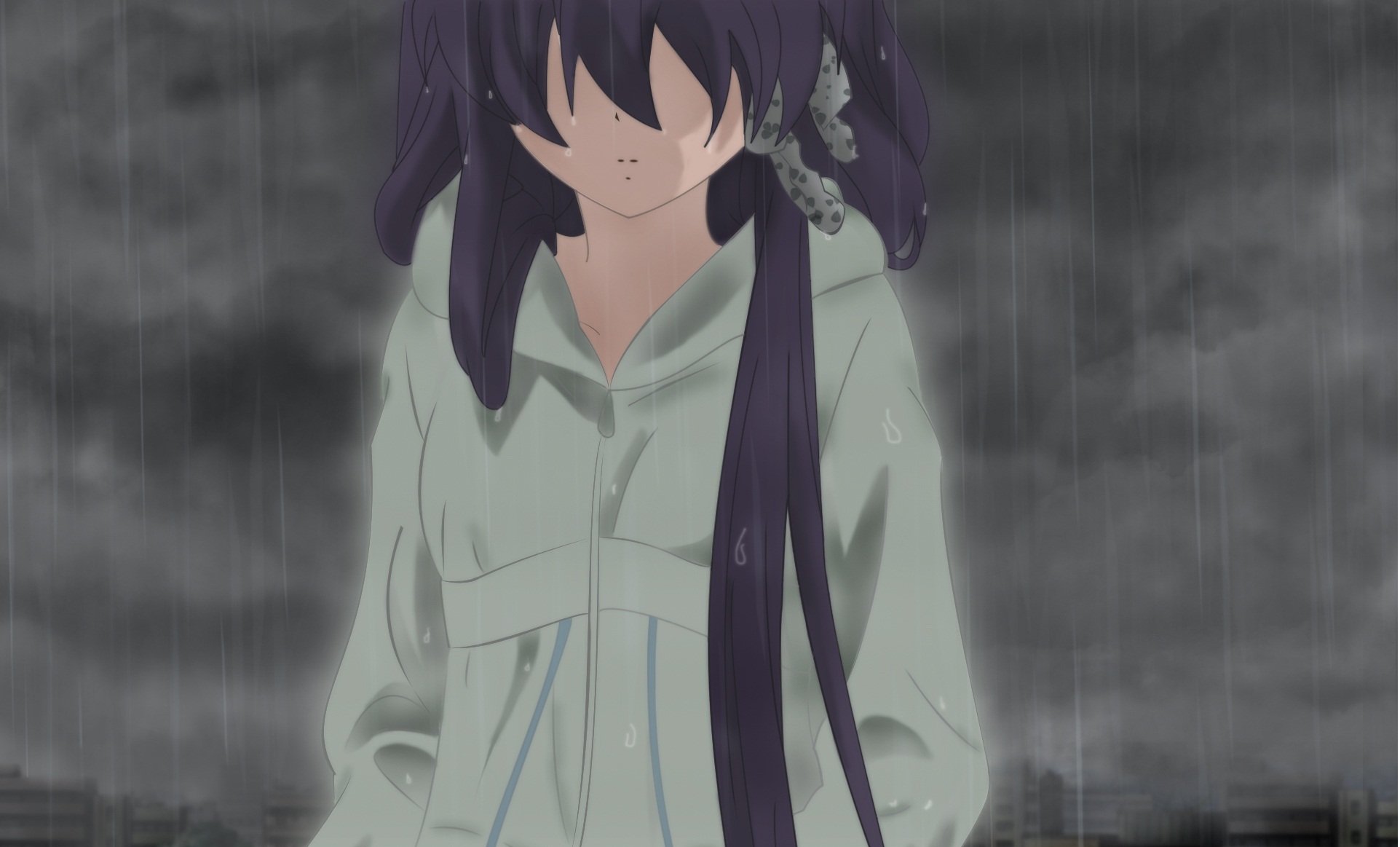 rain, Clannad, Sad, Depressing, Fujibayashi, Kyou Wallpaper