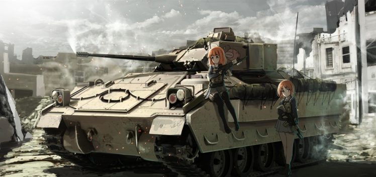 girls, Und, Panzer, Gun, Nishizumi, Miho, Oota, Youjo, Takebe, Saori, Weapon HD Wallpaper Desktop Background