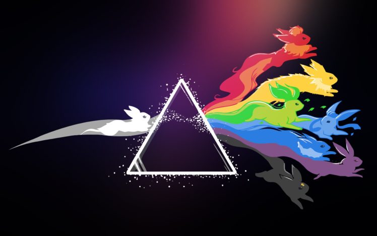 pink, Floyd, Rabbit, Bunny, Triangle, Colorful, Pokemon HD Wallpaper Desktop Background